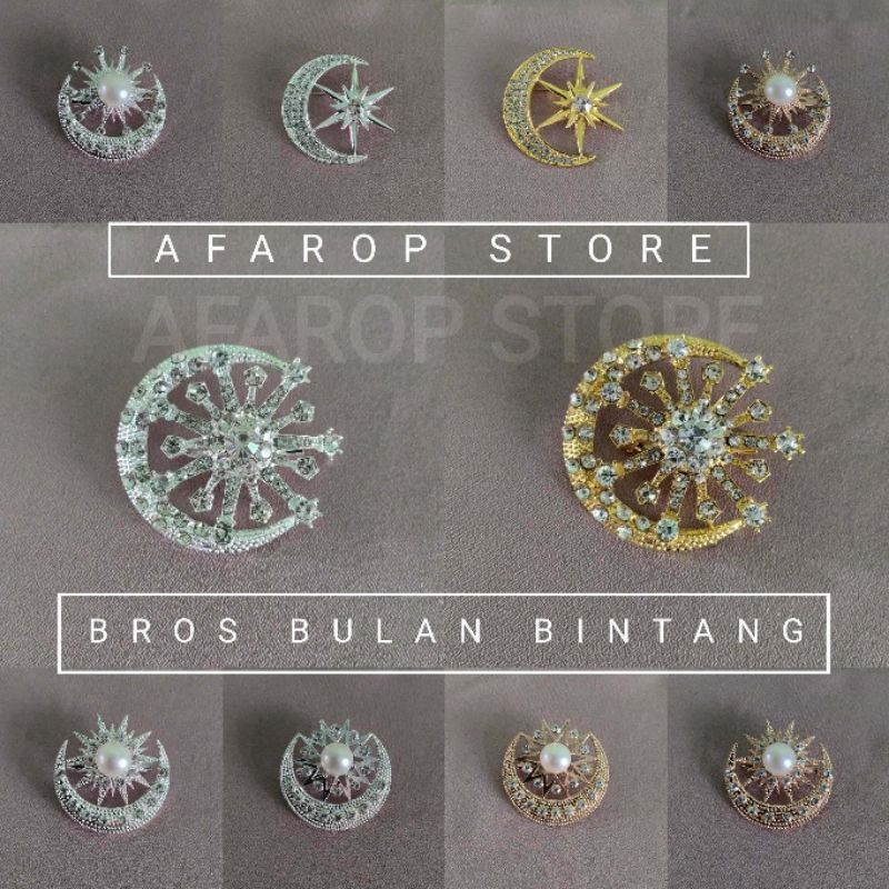 BROS TANJAK BULAN BINTANG | KERONGSANG TANJAK | BROS TANJAK | BROS JILBAB | STAR AND MOON BROOCH