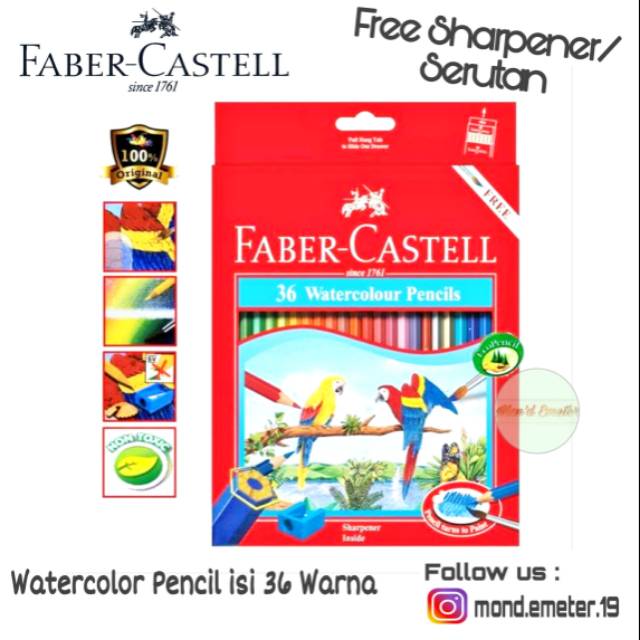 

Faber Castell Watercolour Pencil Set 36 - Pensil Warna/Lukis Cat Air - Art Drawing / Painting Anak