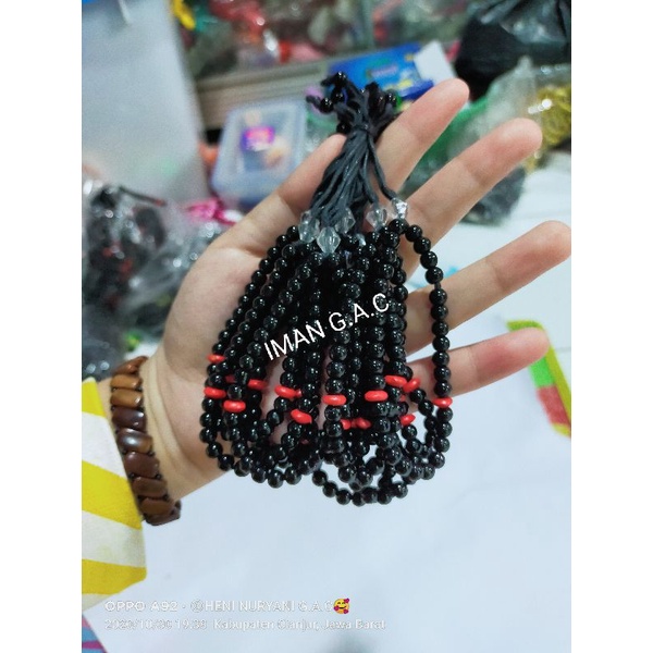 12pcs gelang tasbih batu limbad hitam isi 33/gelang batu blustin dan limbad hitam black jade