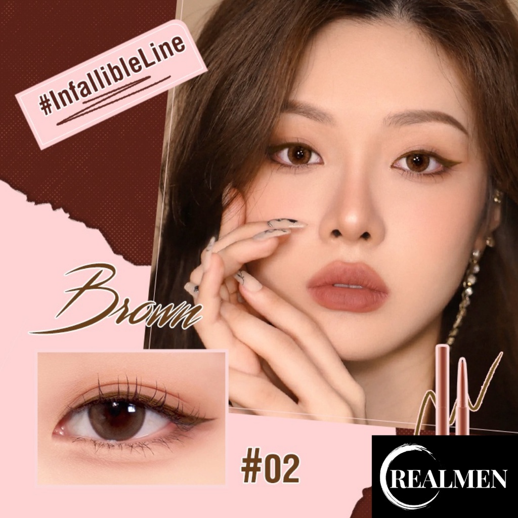 (RM) READY PINKFLASH PRO TOUCH PENCIL EYELINER INFALLIBLE LINE EYELINER BLACK BROWN SMUDGE