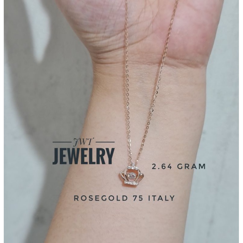 KALUNG KOYE FASHION DANCING STONE SOLITAIRE BENTUK MAHKOTA TIARA CROWN CANTIK SEKALI