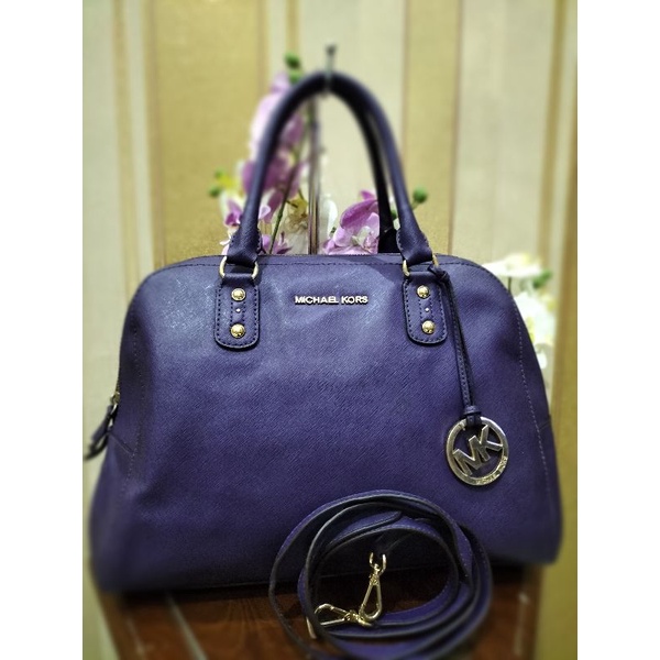 (AUTHENT) MICHAEL KORS SAFFIANO BAG TOP HANDLE WITH SLING PRELOVED