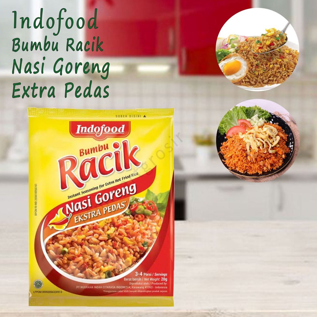 Indofood Bumbu Racik Nasi Goreng Ekstra Pedas 20g Shopee Indonesia