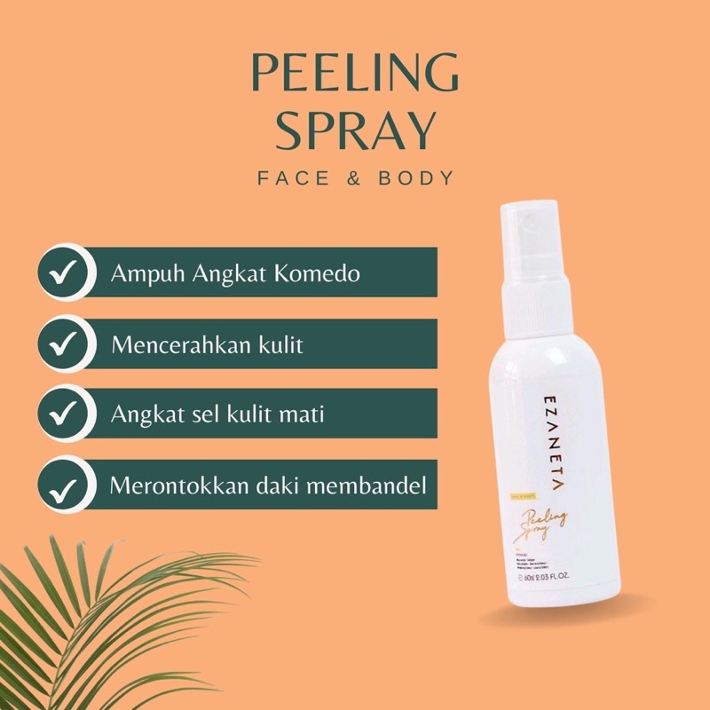 PEELING SPRAY EZANETA TONER BADAN PEMUTIH KETIAK PEELING WAJAH EXFOLIATING TONER PEELING BADAN TONER PEMUTIH BADAN PERONTOK DAKI PENGHILANG DAKI BODY SPRAY/PROMO/COD