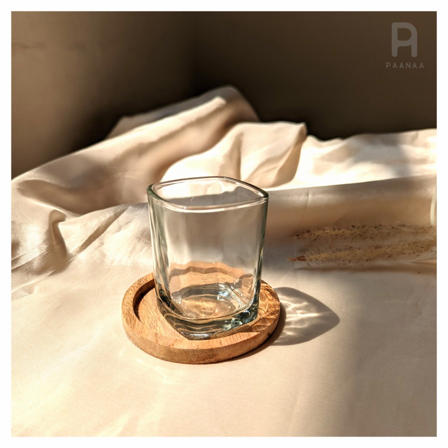 Sloki Gelas Kecil Kaca Kotak Minum 70 ML Lebar 5 CM T 6 CM Wadah Lilin