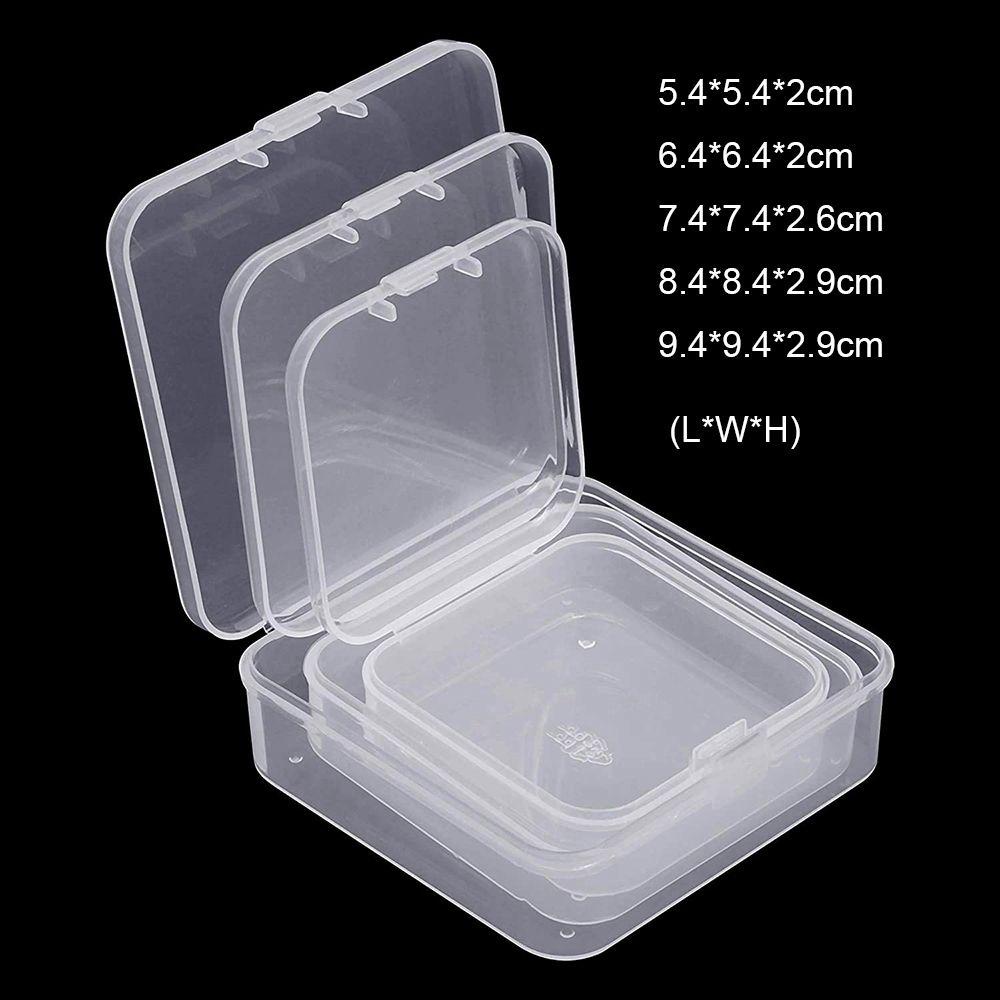 R-FLOWER Kotak Penyimpanan Transparan Plastik Serba Serbi Organizer Square Small Items Case