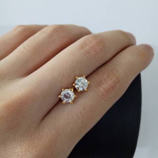 Giwang Emas asli model merica + penahan giwang