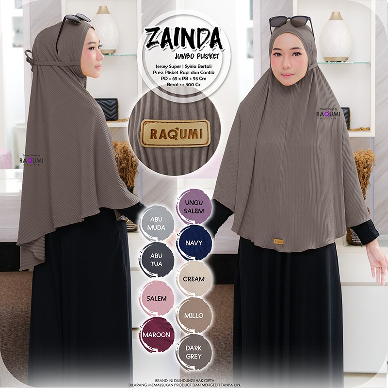 Zainda Hijab Plisket original Raqumi Hijab Jumbo Hijab Jersey Super Hijab Plisket Zainda Raqumi