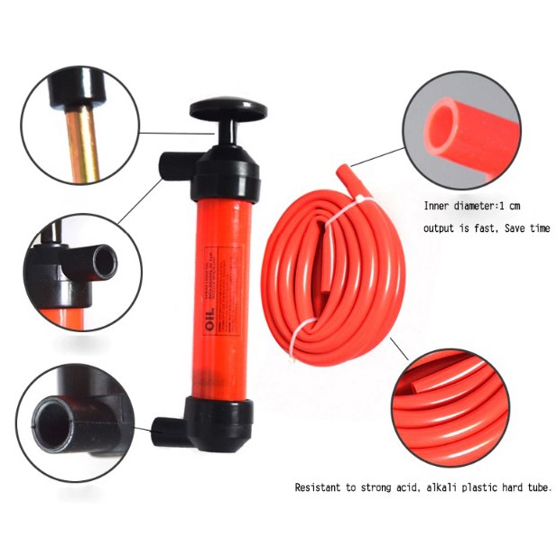 Pompa Tangan Transfer Oli Bensin Mobil Oil Extractor Sucker Pump - NC01 - Red