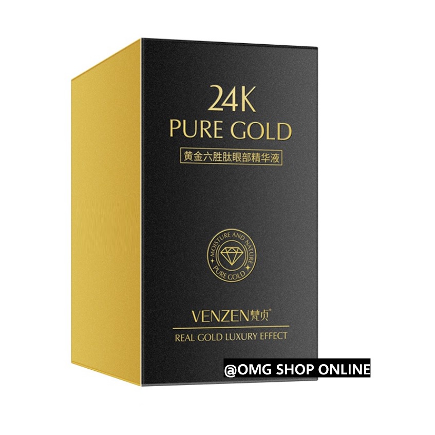 Serum Glowing Wajah Venzen 24k Pure Gold Original / Serum Pemutih Wajah Korea 99% Pure 24k Ampoule 30 ml / Serum Emas Masker Wajah Korea / Masker Organik Skincare Kosmetik Wanita Anti Flek Hitam Komedo dan Jerawat Serum Muka Emas Alami