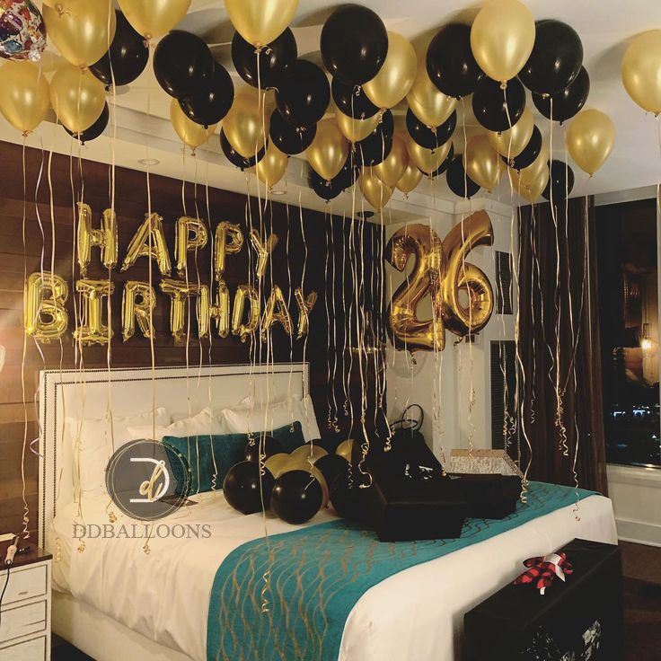 Jual DDBALLOONS PAKET ULANGTAHUN HAPPY BIRTHDAY 65 BALON GOLD HITAM ...