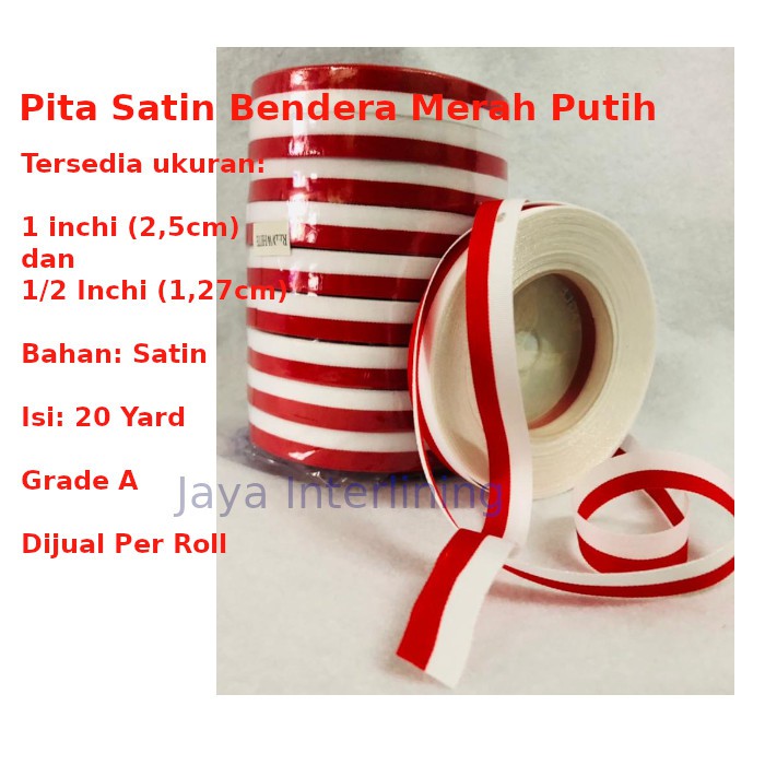 Pita Satin Bendera Merah Putih Premium Grade A