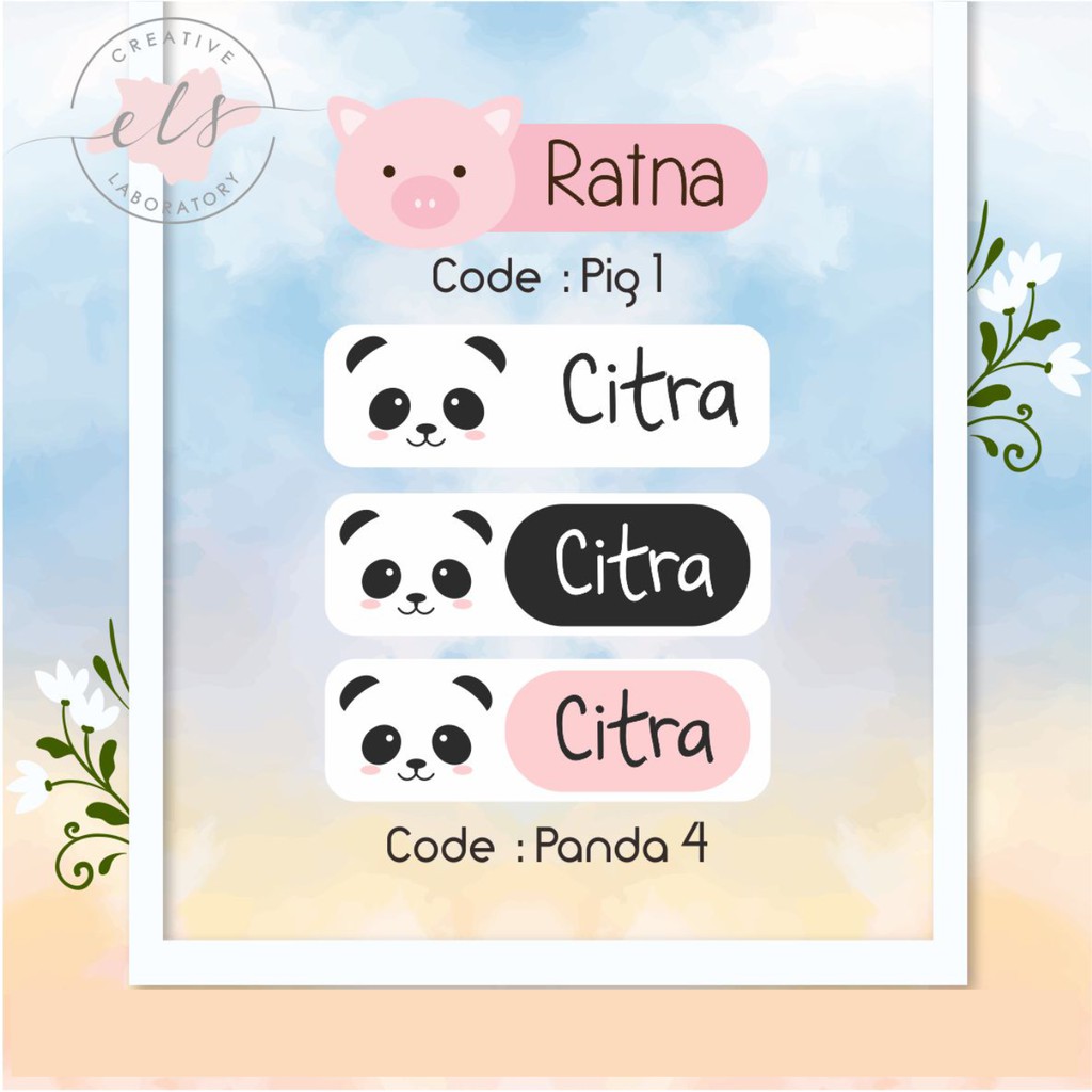 

stiker label nama custom waterproof anti air