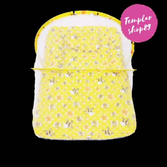 Kasur bayi set kelambu bantal guling model lipat lebah kuning PREMIUM