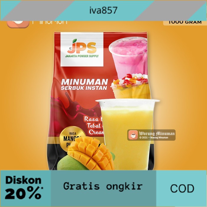 

PROMO Bubuk Minuman 1 kg Mangga Mango JPS Plain Tanpa Gula GRATIS ONGKIR