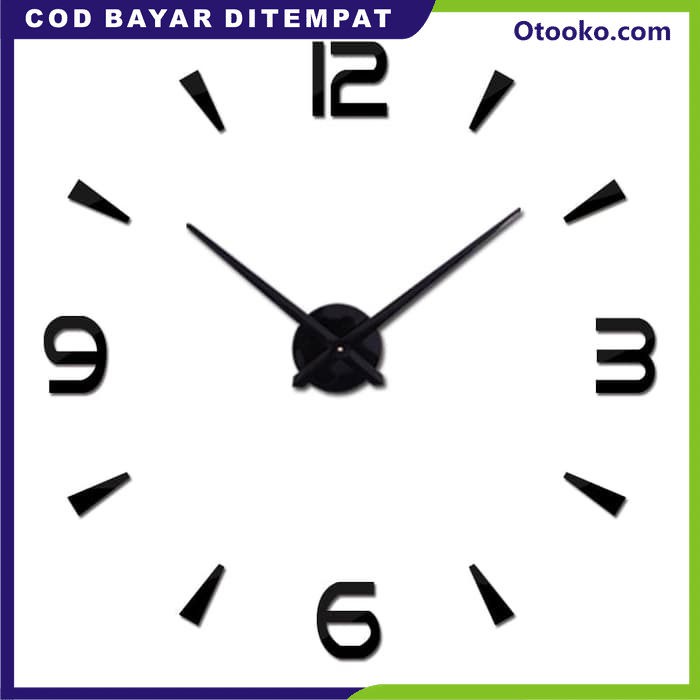 Jam Dinding Besar Raksasa Dekorasi Minimalist 3D Giant Wall Clock DIY