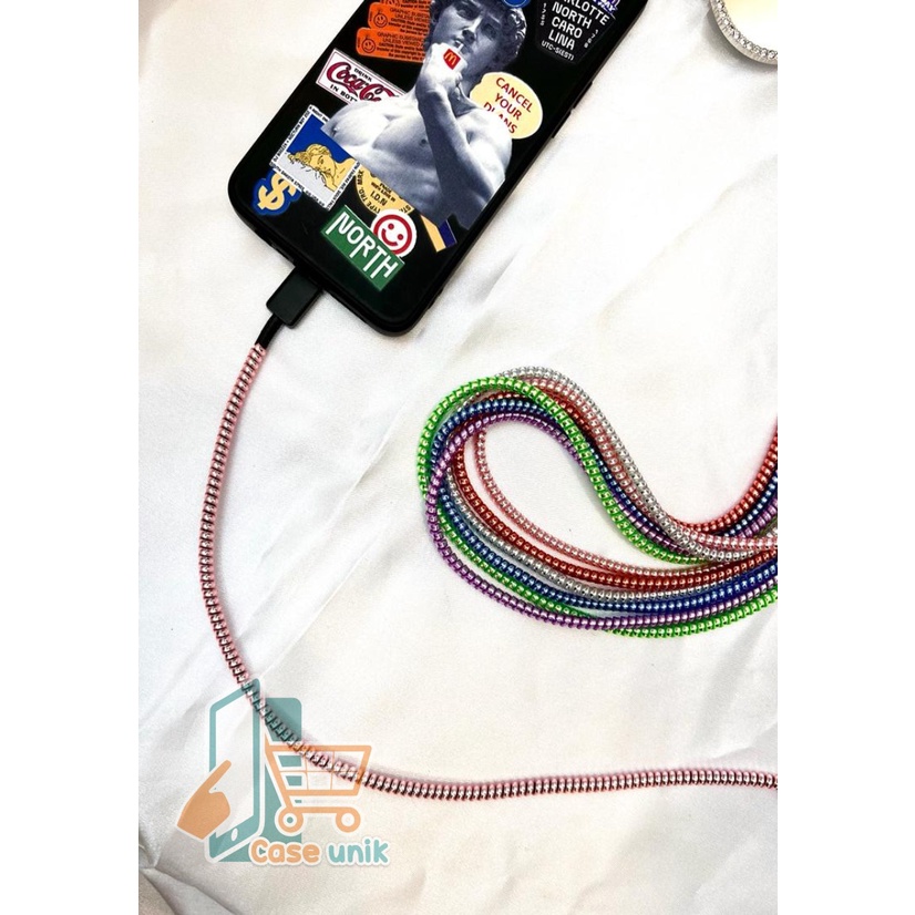 RT94 PELILIT KABEL SPIRAL WARNA METALIC PELINDUNG CABLE HP CHARGER UNIVERSAL CORD PROTECTOR SOLID COLOR GLOSSY CS3970