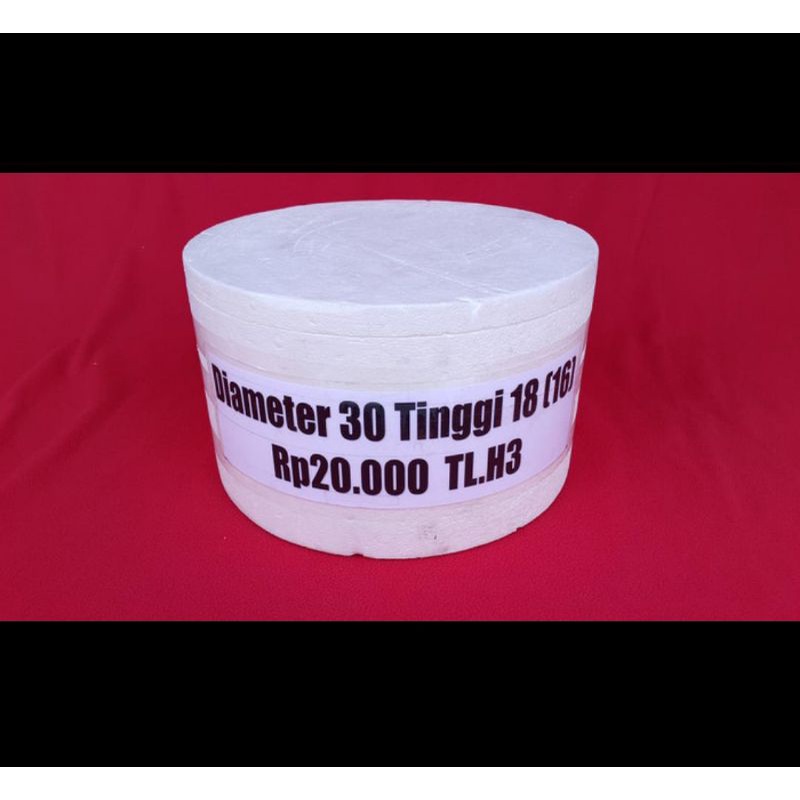 Box Gabus Styrofoam Bulat 30cm×18cm Kotak sterofom