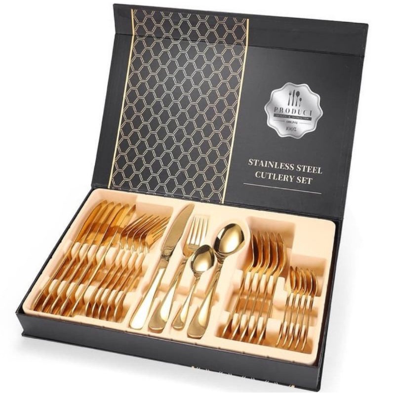 Sendok Sultan set / Sendok gold / Sendok makan / Cutlery set /stainless / Hampers / Kado pernikahan / Souvenir