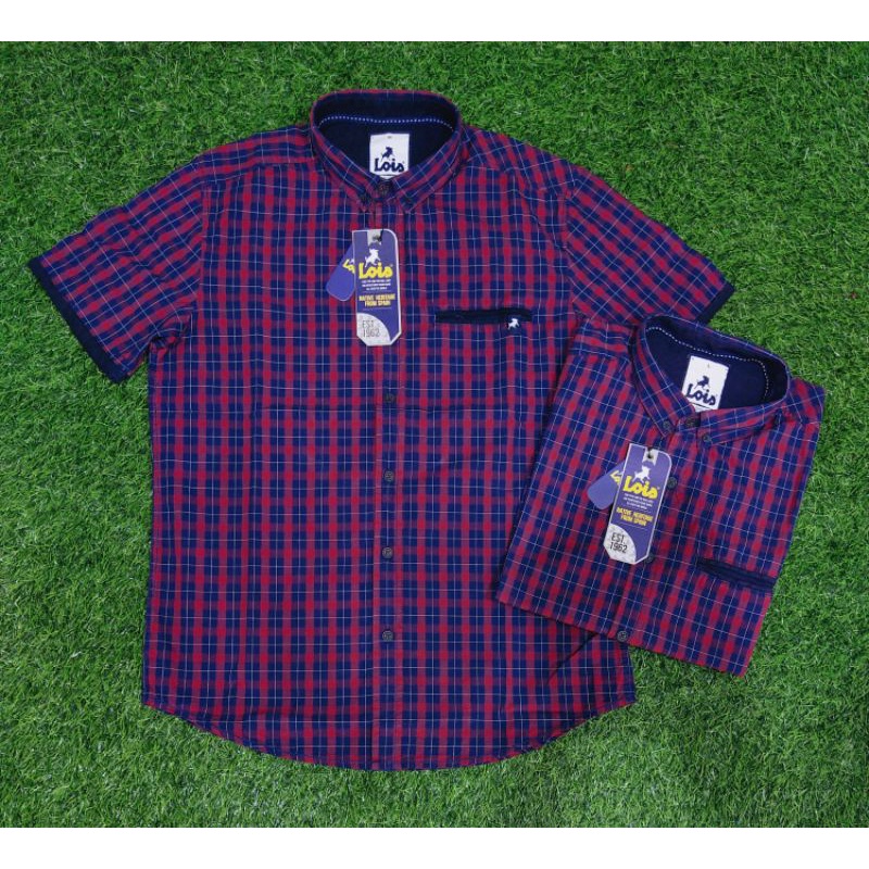 BAJU KEMEJA LOIS ORIGINAL BAJU COWOK BRAND BAJU COWOK SLIMFIT KOTAK KOTAK TERBARU