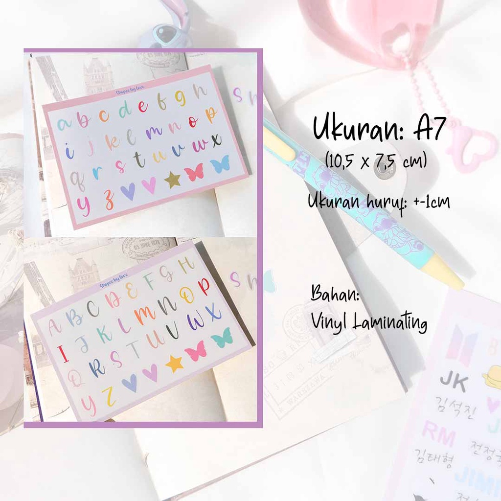(READY STOCK) STICKER HURUF BESAR/KECIL/B.T.S
