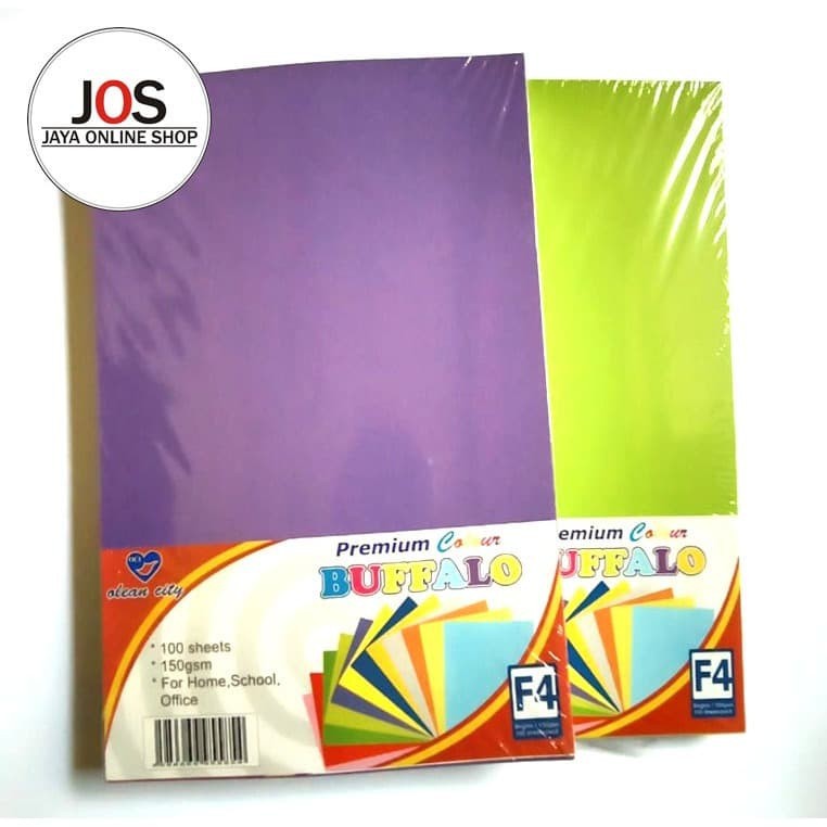 

Kertas Buffalo Premium Color F4/Folio 150 gsm isi 100 lembar