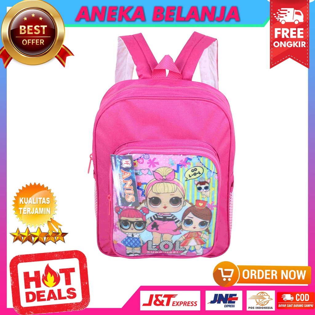 Tas Ransel Sekolah / Piknik / Outdoor Anak Perempuan Tas Bahu Karakter Frozen Lol Little Pony Shopies