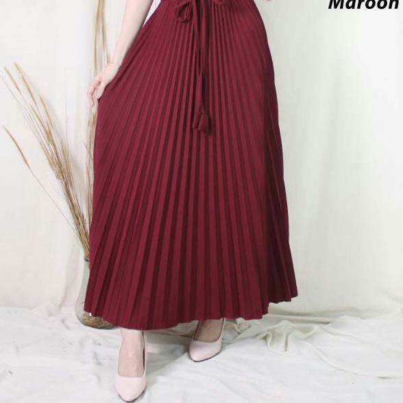 Rok Plisket Tali Lonceng Premium / Belia Pleated Skirt / Belia Jersey Moumbloe