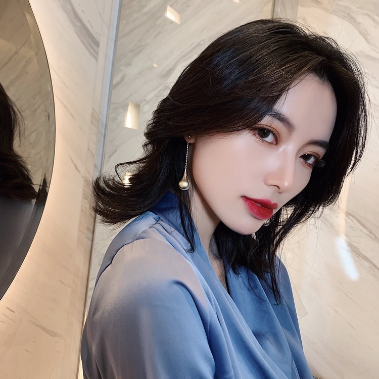 2020 baru fashion anting-anting Korea elegan tinggi rasa panjang mutiara earbud anggun online influe