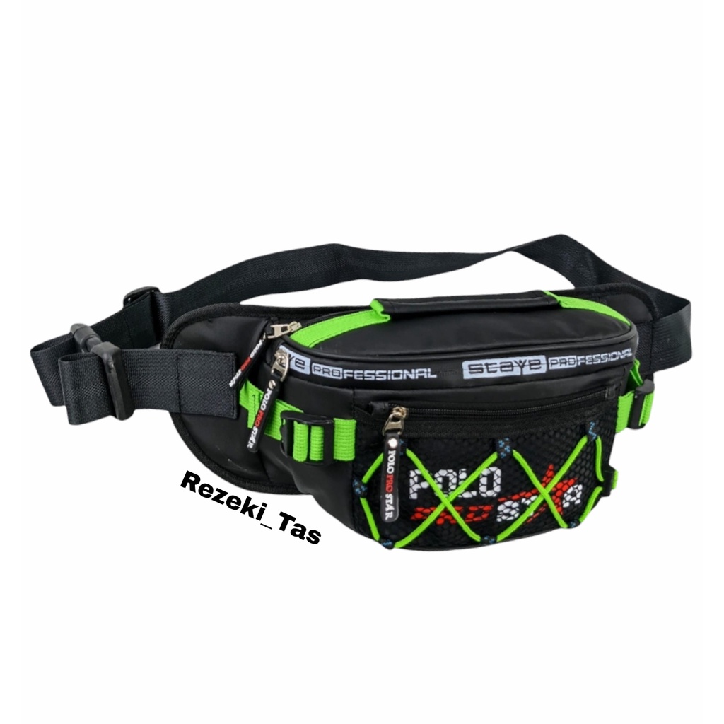 Tas Pria Waistbag Anti Air Bahan Ballon Tebal 100% Real Picture Tas Pinggang Tas Selempang Pria