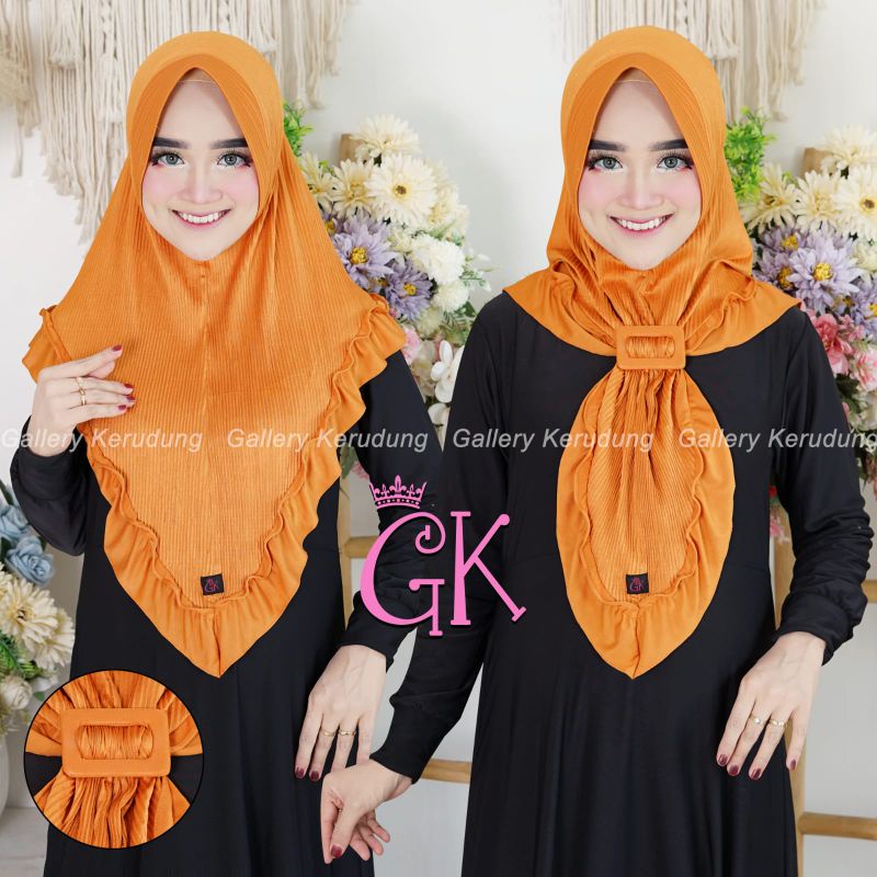 JILBAB INSTAN PLISKET REMPEL GESPER/BERGO PLISKET PET REMPEL/HIJAB INSTAN JERSEY