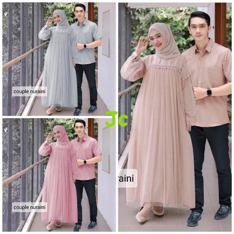 JC/ZR- Couple nuraini / Baju Pasangan muslim / Couple Kondangan Murah