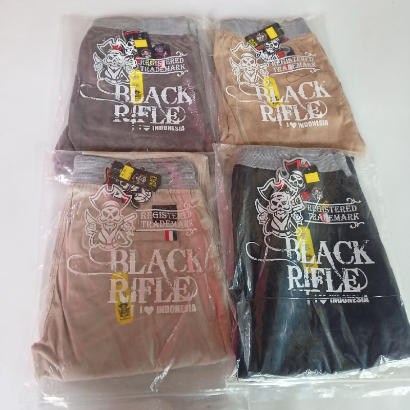 BLACKRIFLE Celana Chino Panjang Pria Reguler Fit Pinggang Karet Rip Distro Premium Size 27-38