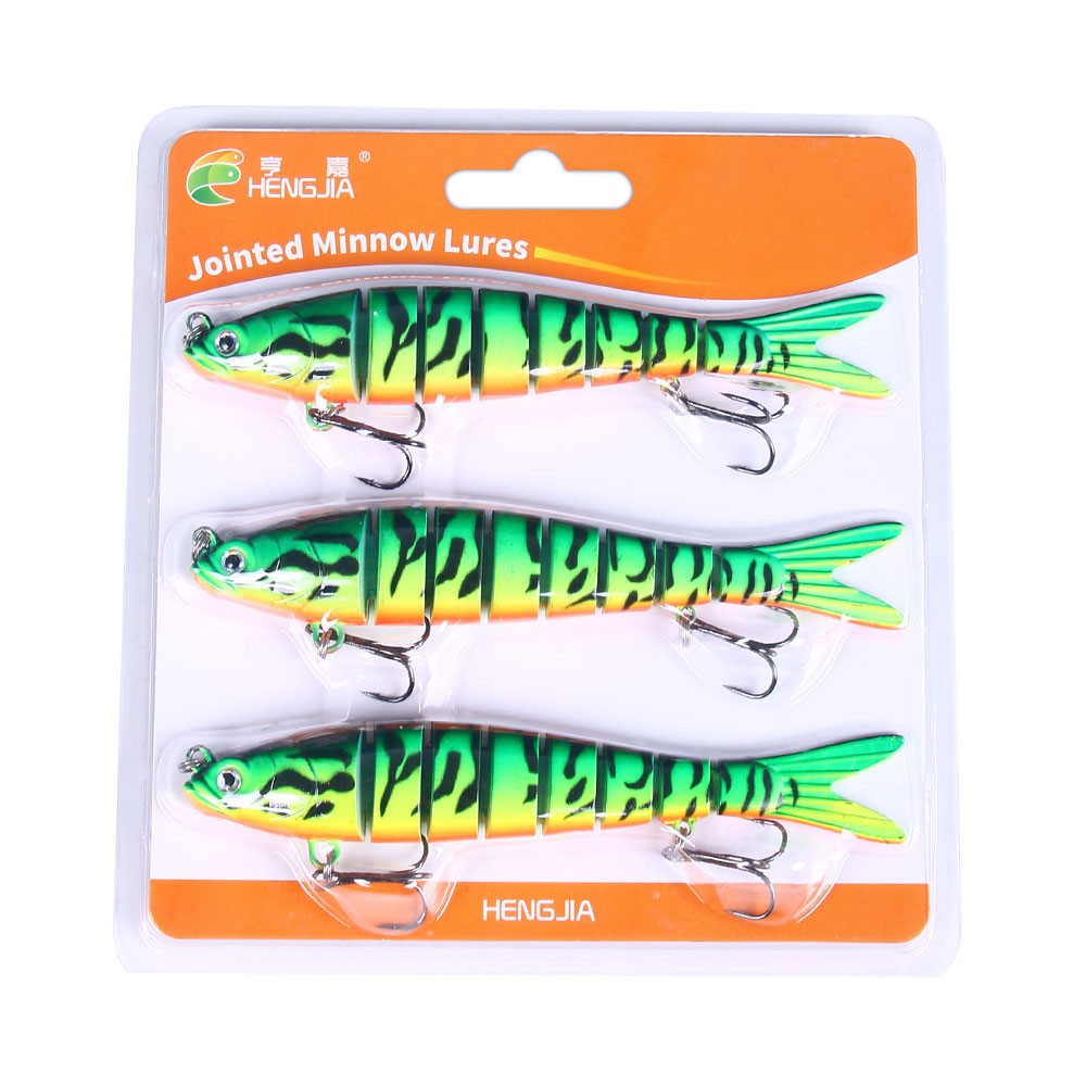 Hengjia 3pcs / Set Umpan Pancing Ikan Minnow Imitasi Bahan Plastik 13.7cm 27g Warna Campur