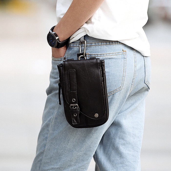 Tas Selempang Pria Tas Pinggang Hp Slempang Kulit PU Import Tas Import Leather Original Waterproof A