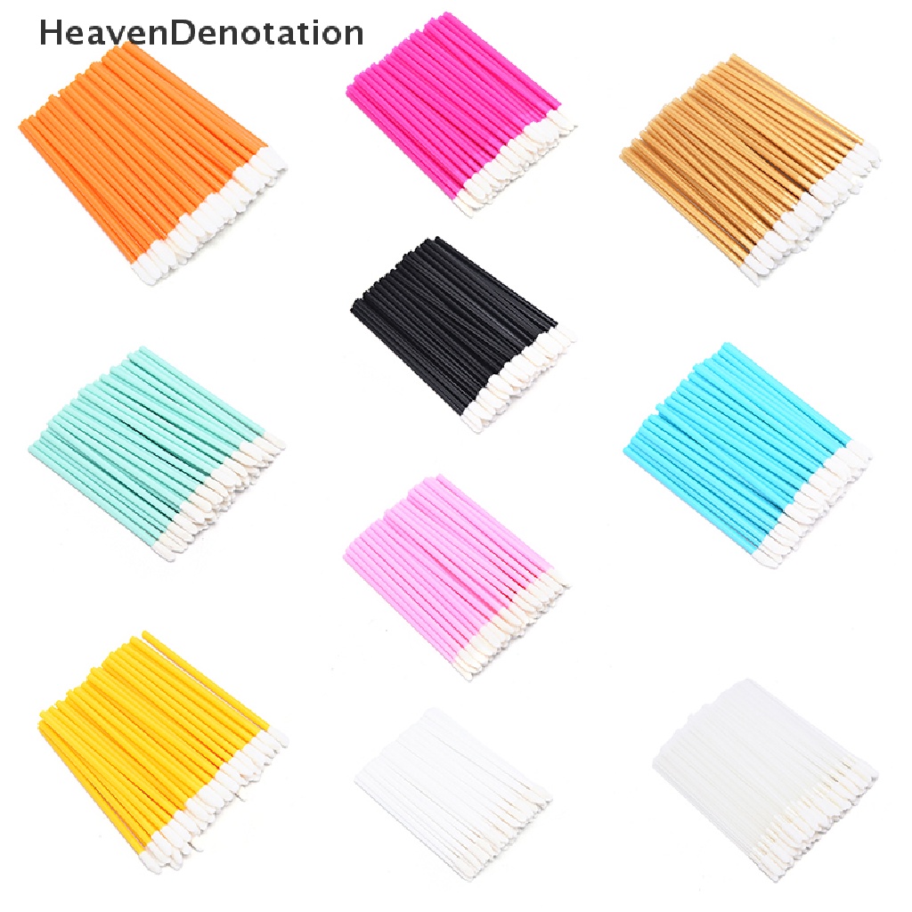 [HeavenDenotation] 50pcs Disposable Lip Brush Cosmetic Lipstick Gloss Wands Applicator Make Up Tool