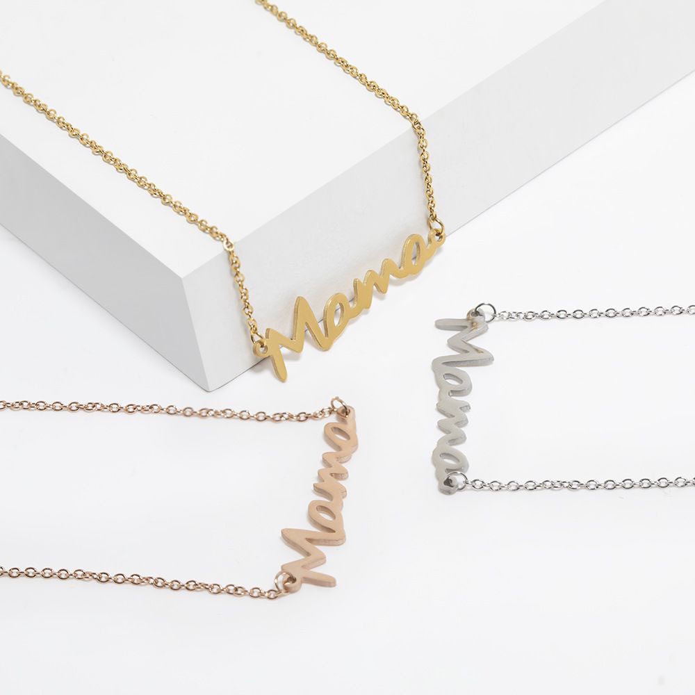 Kalung Choker Liontin Tulisan Mama Untuk Hadiah Hari Ibu
