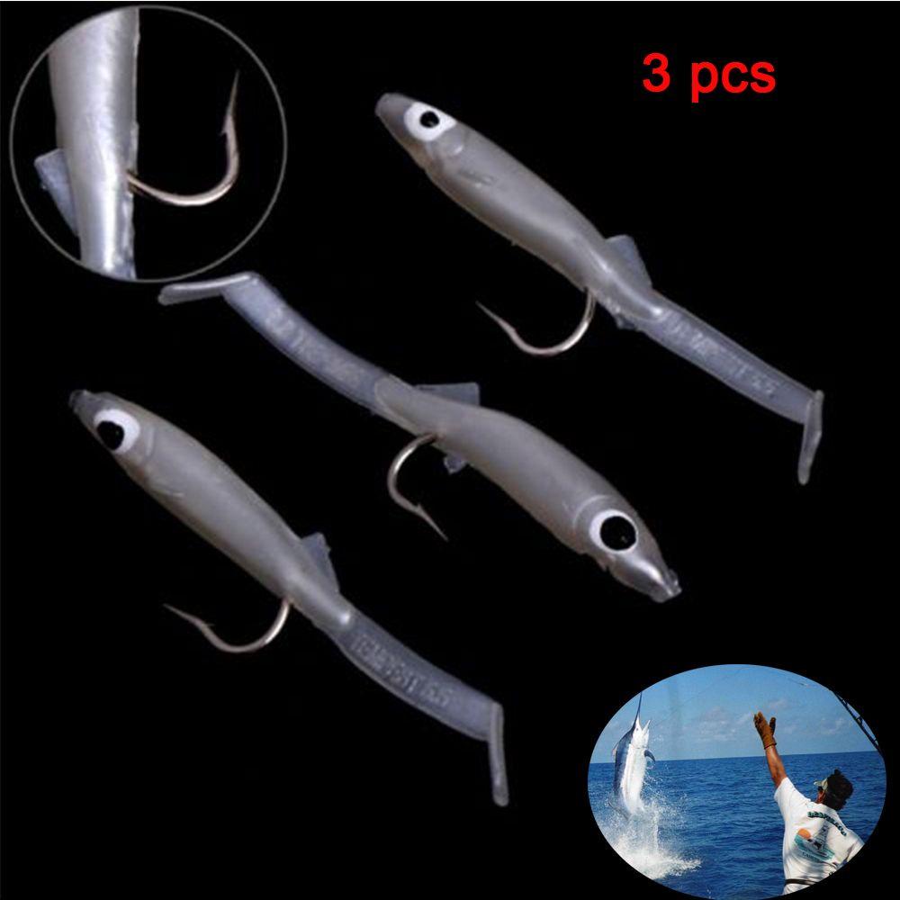 TOP 3pcs/lot Umpan Pancing Dengan Kait New Silicone Crankbait Bass