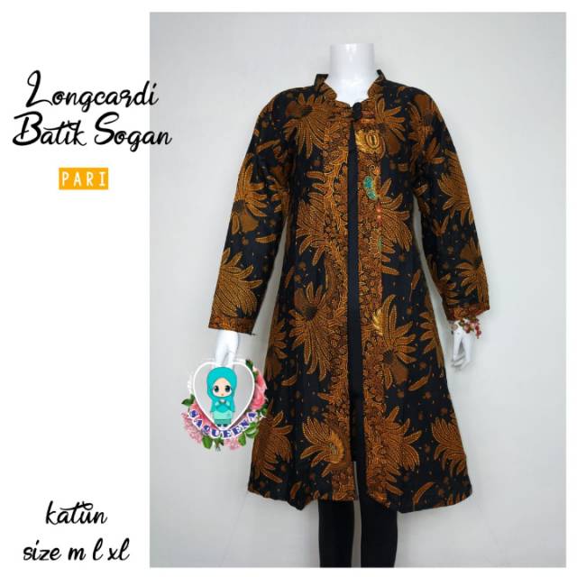 Long Cardi Batik Wanita Motif Sogan
