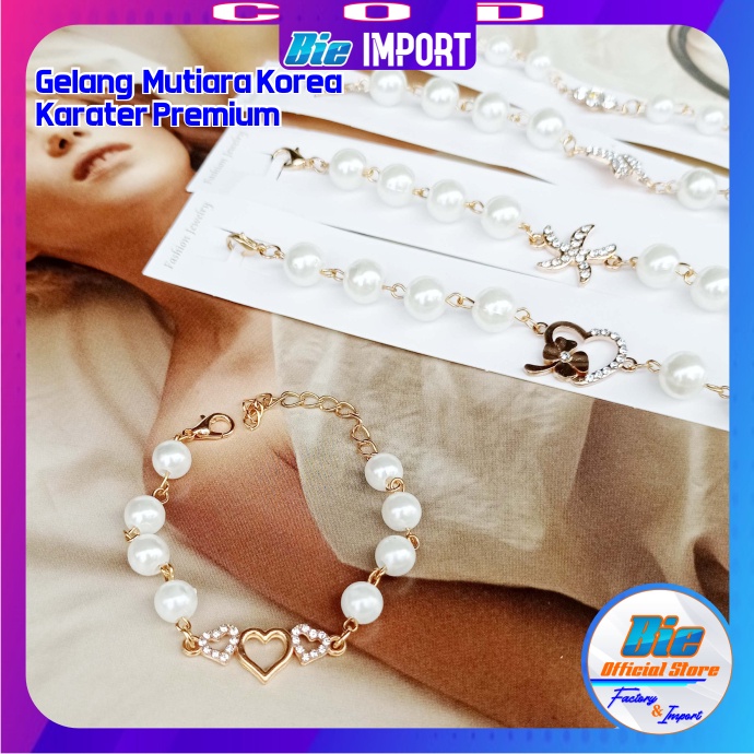 Gelang Mutiara Motif Korean Style Impor Best Seller