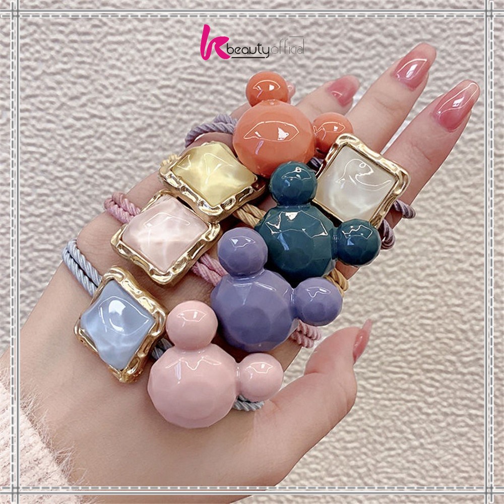 KB-C328 C336 Ikat Rambut Korean Style / Karet Ikat Rambut Karakter Batu ala Korea / Karet Rambut Fashion / Aksesoris Rambut Wanita