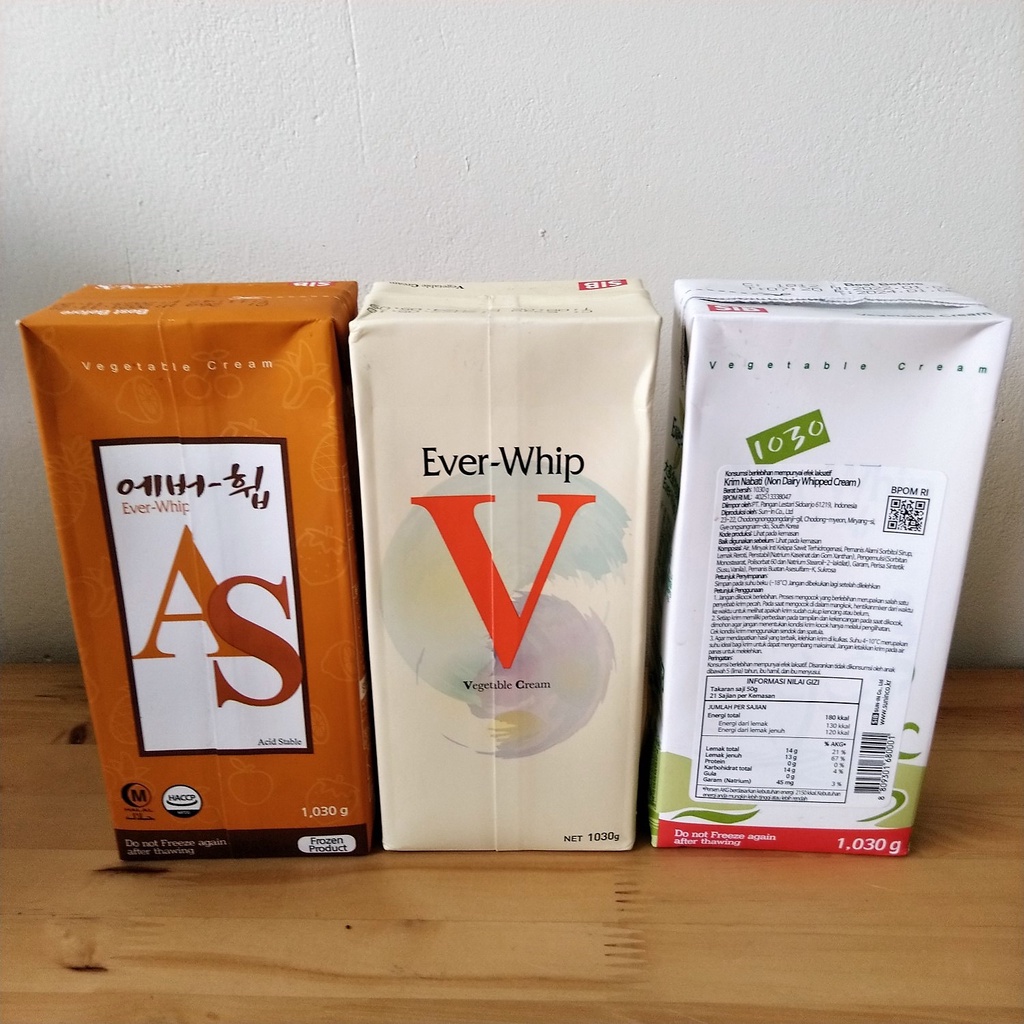 

Ever-Whip Non Dairy Whipped Cream / Everwhip Whipping Krim Nabati 1030gr (INSTAN ONLY)
