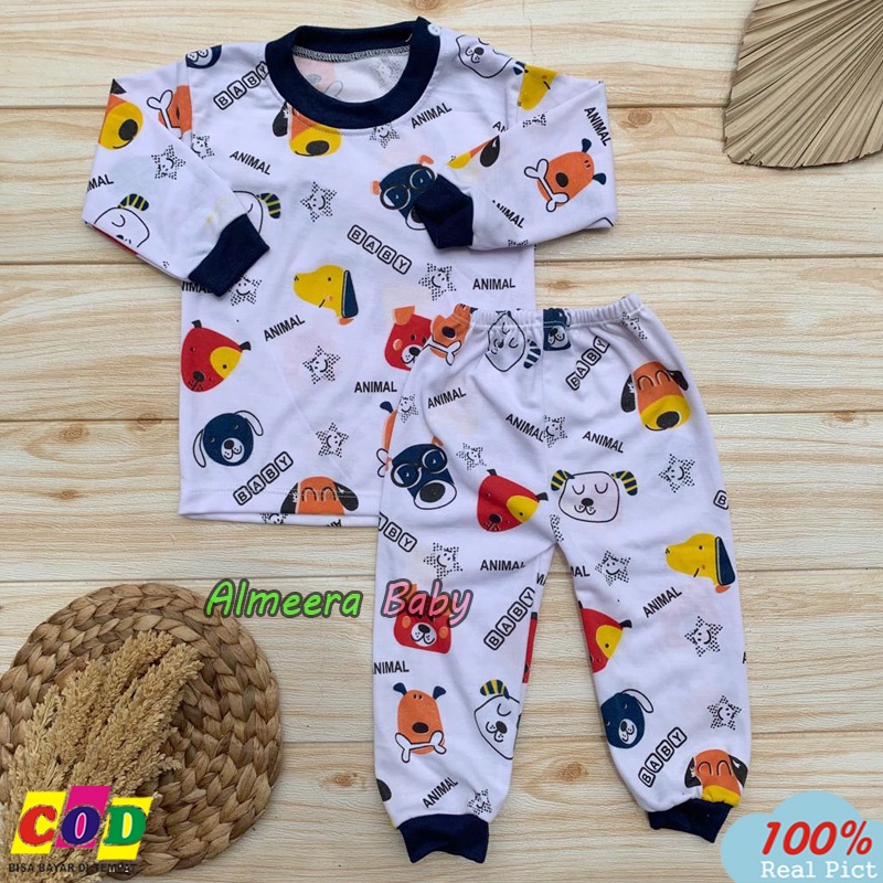 Setelan Baju Bayi Baju Tidur Bayi Laki perempuan usia 3-12 Bulan almeera Baby and Kids