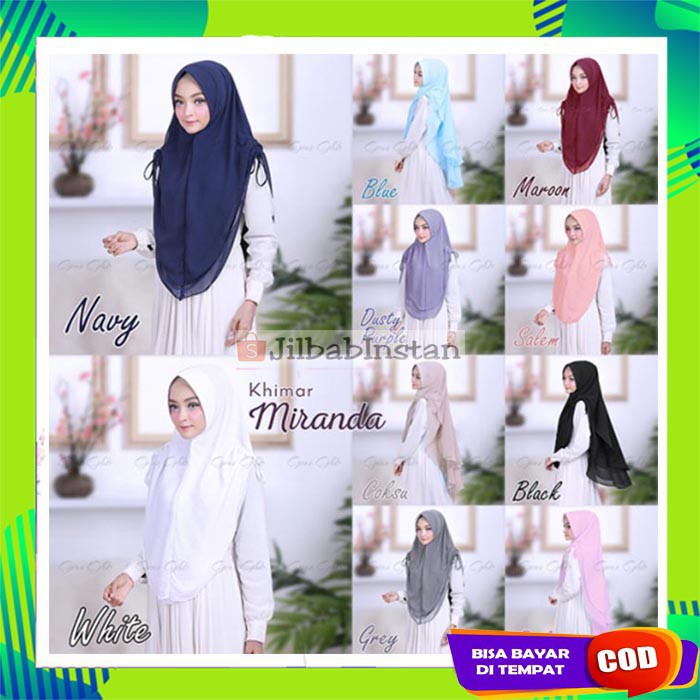 Jilbab/Hijab/Kerudung Langsung Instan Syari Ped/Pet Antem Tali Serut Pinguin Ceruti/Instant Miranda