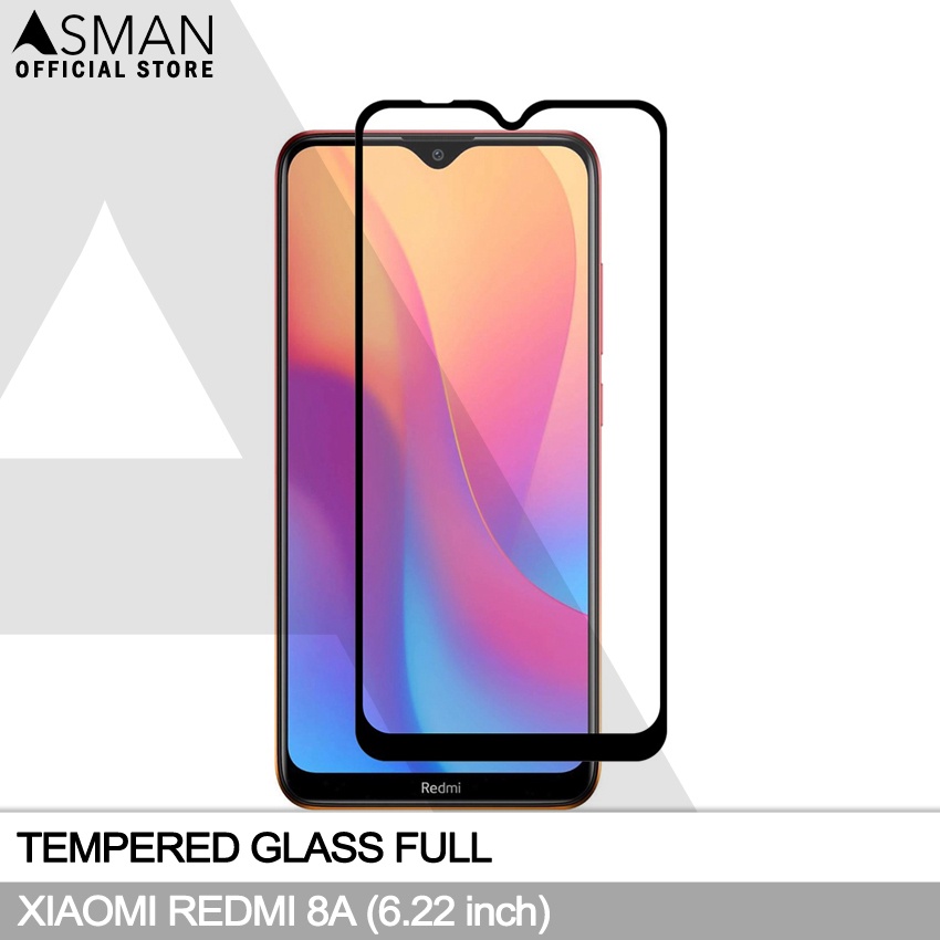 Tempered Glass Full Xiaomi Redmi 8A (6.22&quot;) | Anti Gores Kaca - Hitam