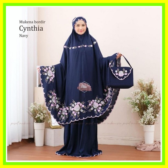 Mukena Dewasa Mukenah Mewah Motip Bordir Tasikmalaya Sutra Premium  Telengkung Jumbo Fashion Jilbab 