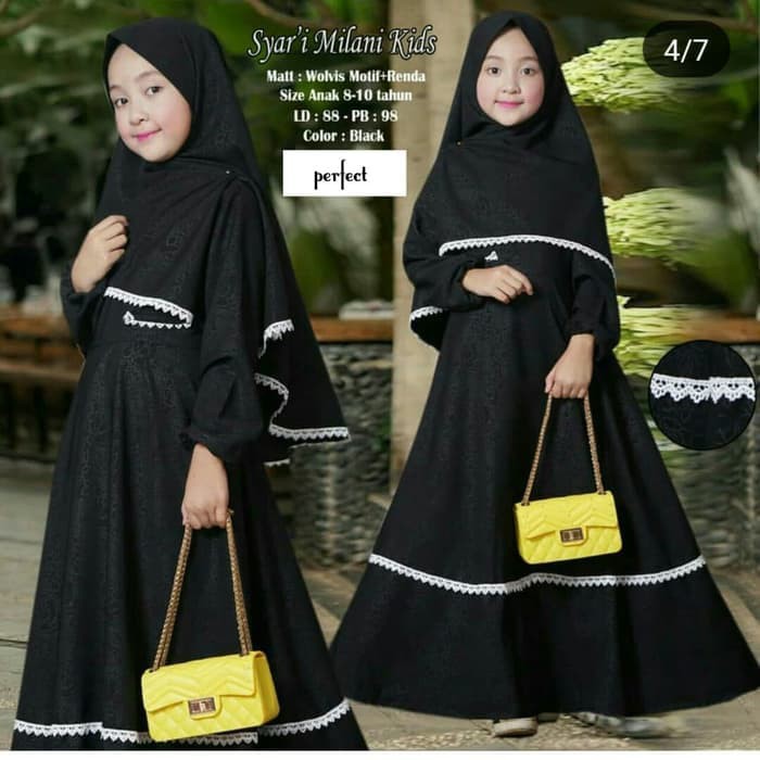 PERFECT KIDSSYARI Bahan Moscrepe (Free Hijab / Khimar) Gamis Modern Wanita Baju Panjang Stelan Syari