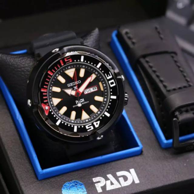 Jam Tangan Pria SEIKO Padi Tali Rubber Free Kulit Cadangan&Box