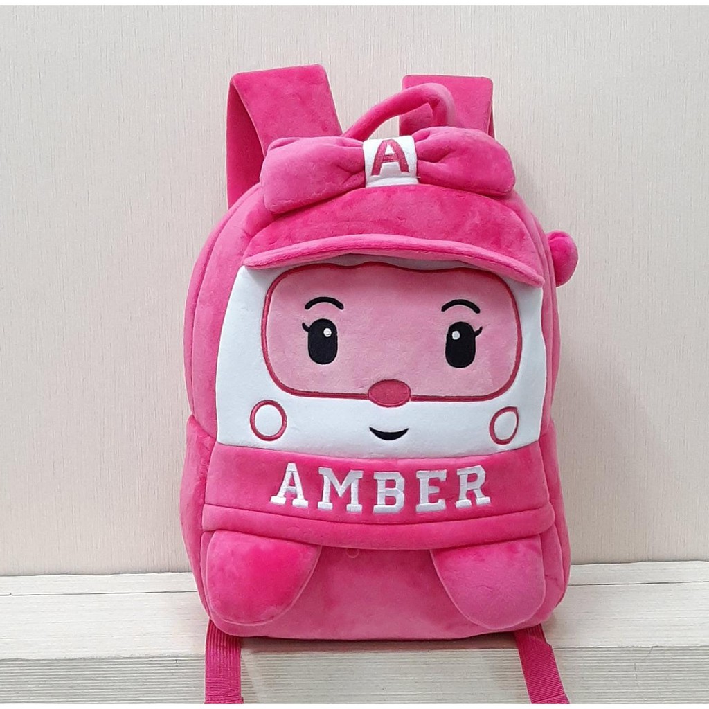 Ransel Anak Poli Amber Size M/backpack Robocars/tas sekolah anak paud &amp; TK/Tas Ransel Karakter/Kado Tas Anak