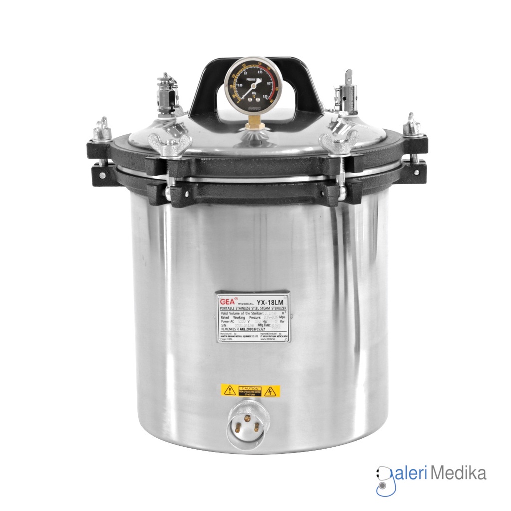 Autoclave GEA YX-18 LM 18 Liter - Portable Stainless Steel Steam Sterilizer